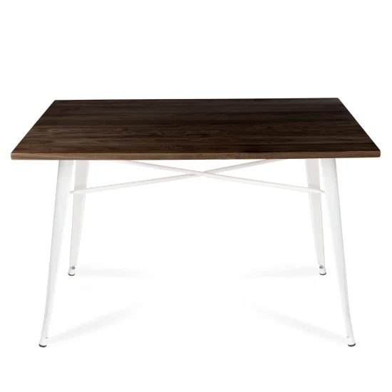 MESA JOSEPHINE BLANCA MADERA HAYA OSCURA 120 CM