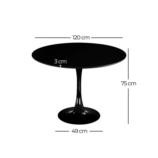 MESA SAN ANTONI Ø120 CM NEGRA 2