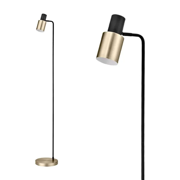 LÁMPARA DE PIE NEGRO/CUERO E14 FILOMENA LÁMPARA DE PIE NEGRO/CUERO E14 FILOMENA