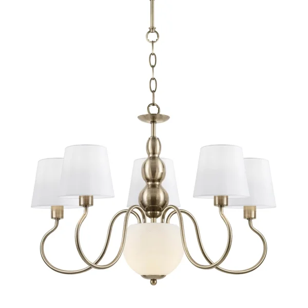 LÁMPARA DE TECHO 5 LUCES CUERO AREZZO