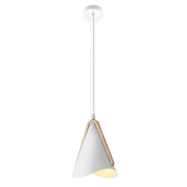 LÁMPARA DE TECHO BLANCO/MADERA ROSELLE