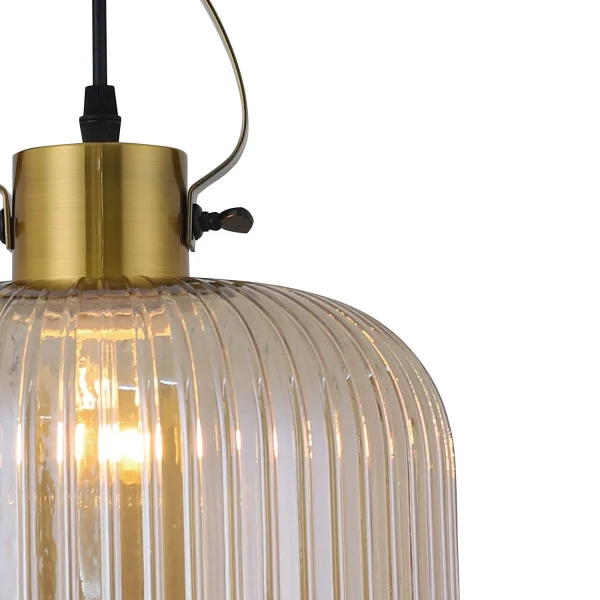 LÁMPARA DE TECHO CRISTAL TALLADO ÁMBAR HAKANA