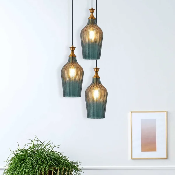 LÁMPARA DE TECHO CRISTAL AZUL Ø 19 CM ROGAN LÁMPARA DE TECHO CRISTAL AZUL Ø 19 CM ROGAN