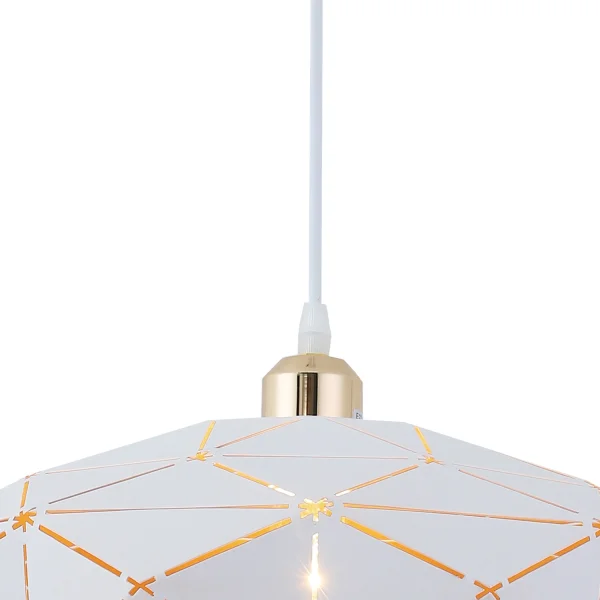 LÁMPARA DE TECHO BLANCO/DORADO KESHI