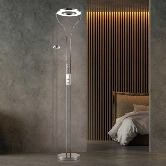 LÁMPARA DE PIE LED CAROUSEL 20W CROMO