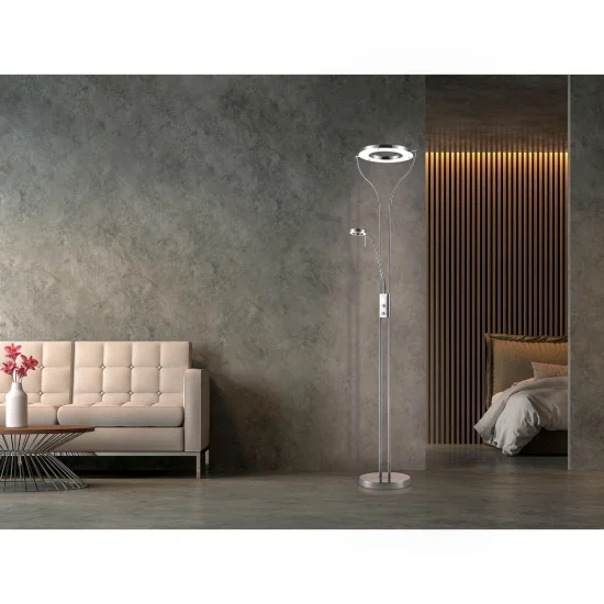 LÁMPARA DE PIE LED CAROUSEL 20W CROMO 2