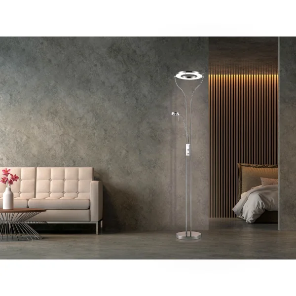 LÁMPARA DE PIE LED CAROUSEL 20W CROMO