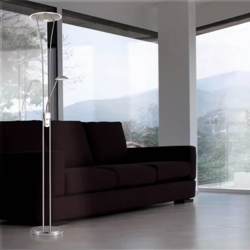 LÁMPARA DE PIE LED ARTEMIS 20W NÍQUEL SATINADO