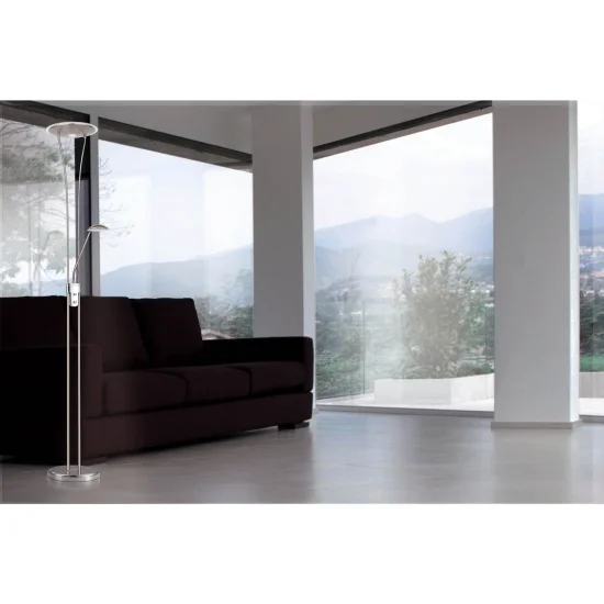 LÁMPARA DE PIE LED ARTEMIS 20W NÍQUEL SATINADO 2