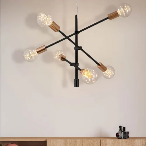 LÁMPARA DE TECHO JUPITER 6 LUCES NEGRO LÁMPARA DE TECHO JUPITER 6 LUCES NEGRO