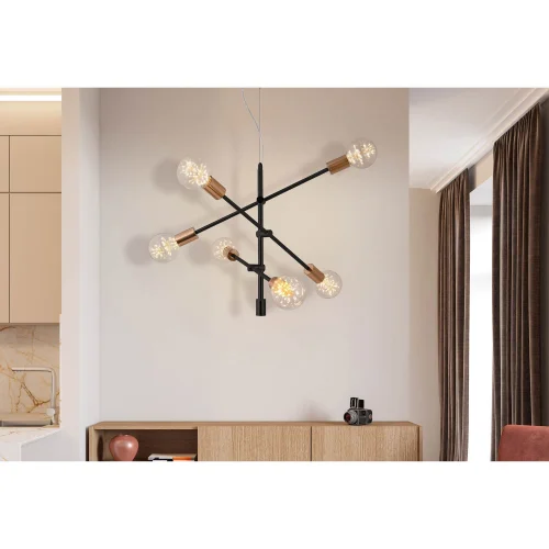 LÁMPARA DE TECHO JUPITER 6 LUCES NEGRO LÁMPARA DE TECHO JUPITER 6 LUCES NEGRO