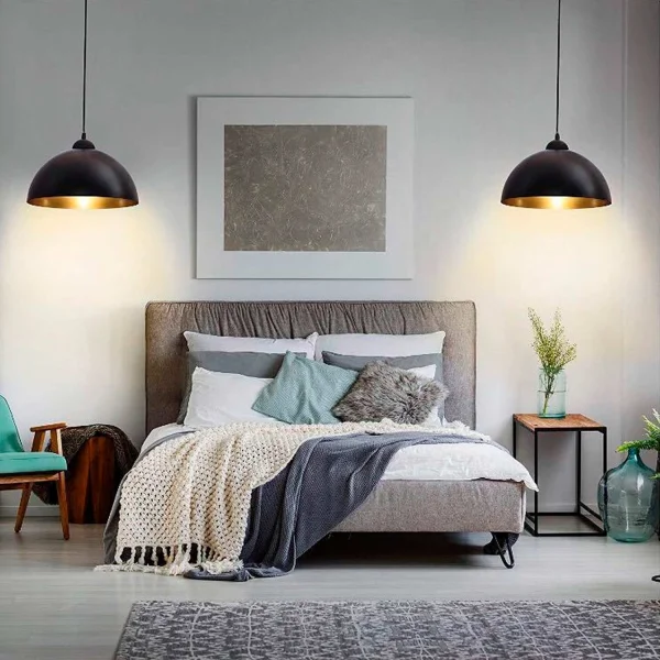 LÁMPARA DE TECHO Ø 50 CM NEGRO/DORADO MONTSERRAT