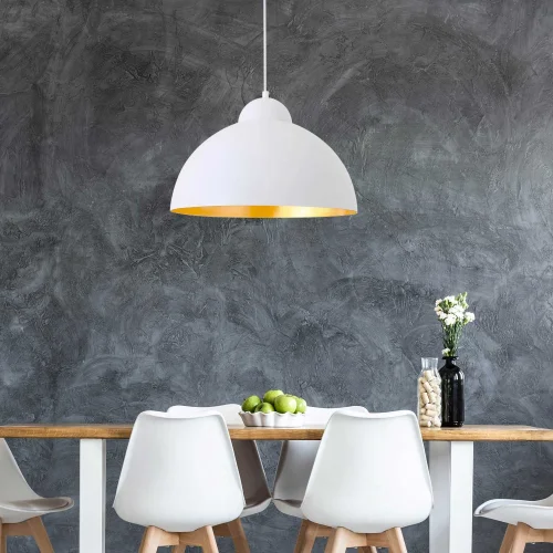 LÁMPARA DE TECHO Ø 40 CM BLANCO/DORADO MONTSERRAT LÁMPARA DE TECHO Ø 40 CM BLANCO/DORADO MONTSERRAT