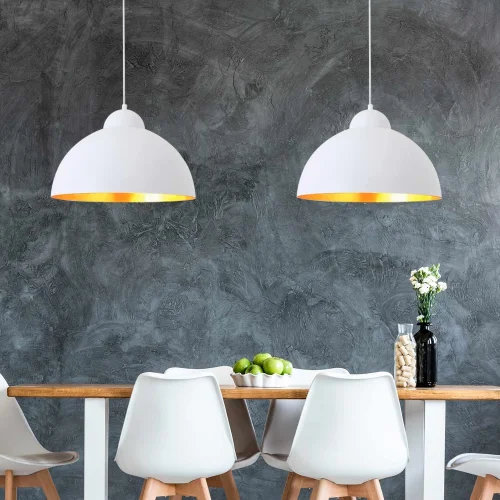 LÁMPARA DE TECHO Ø 50 CM BLANCO/DORADO MONTSERRAT