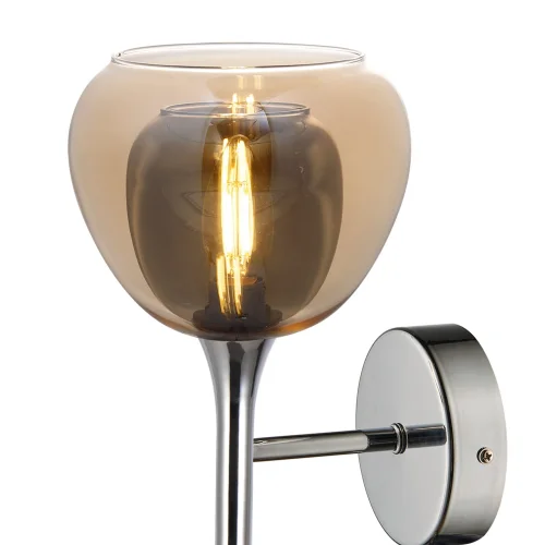 APLIQUE DE PARED 1 LUZ CRISTAL EXTERIOR ÁMBAR INTERIOR FUMÉ NOLINA