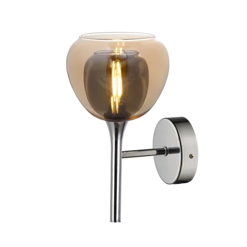 APLIQUE DE PARED 1 LUZ CRISTAL EXTERIOR ÁMBAR INTERIOR FUMÉ NOLINA