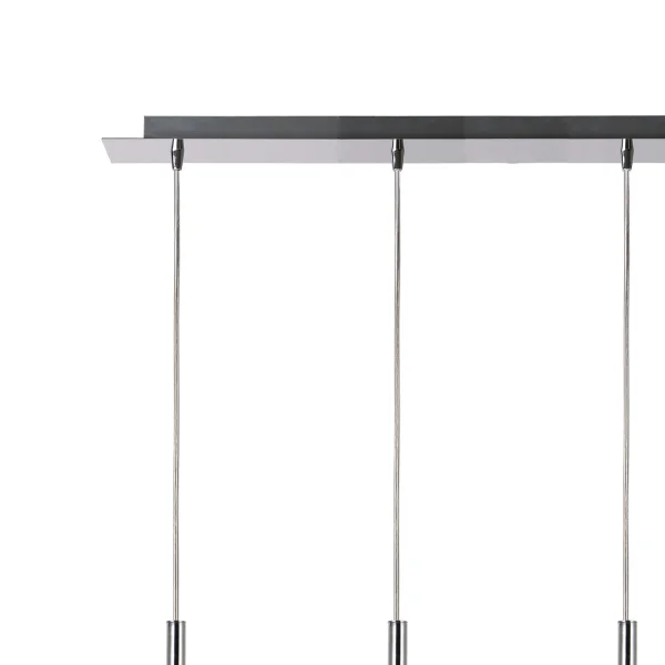 LÁMPARA DE TECHO 4 LUCES CRISTAL EXTERIOR TRANSPARENTE INTERIOR BLANCO NOLINA