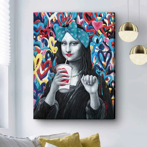 CUADRO PINTURA ACRÍLICO 90X120 GIOCONDA POP