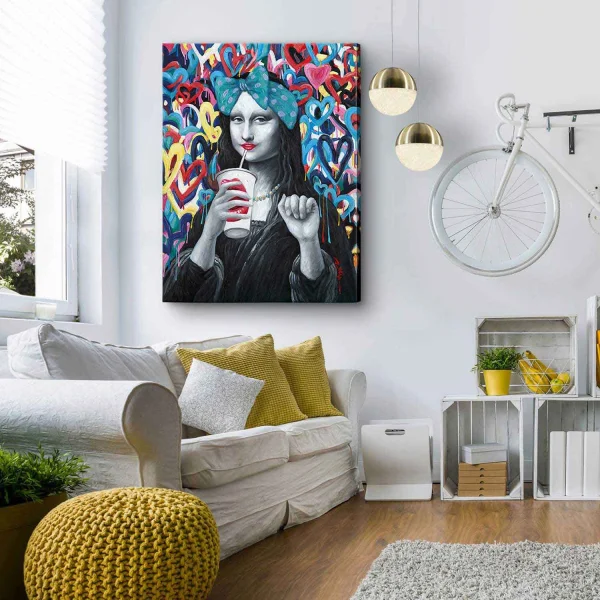 CUADRO PINTURA ACRÍLICO 90X120 GIOCONDA POP