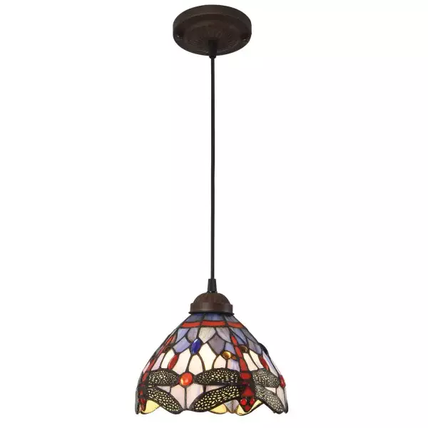 LÁMPARA DE TECHO 1 LUZ 20 CM TIFFANY LIBÉLULA