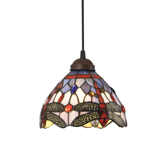 LÁMPARA DE TECHO 1 LUZ 20 CM TIFFANY LIBÉLULA