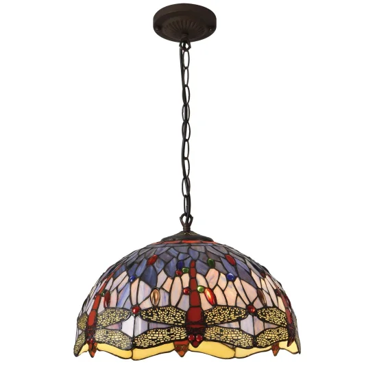 LÁMPARA DE TECHO 2 LUCES 40 CM TIFFANY LIBÉLULA 2