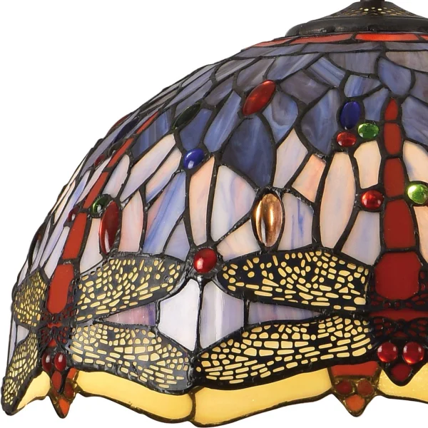 LÁMPARA DE TECHO 2 LUCES 40 CM TIFFANY LIBÉLULA LÁMPARA DE TECHO 2 LUCES 40 CM TIFFANY LIBÉLULA
