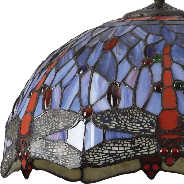 LÁMPARA DE TECHO 2 LUCES 40 CM TIFFANY LIBÉLULA LÁMPARA DE TECHO 2 LUCES 40 CM TIFFANY LIBÉLULA
