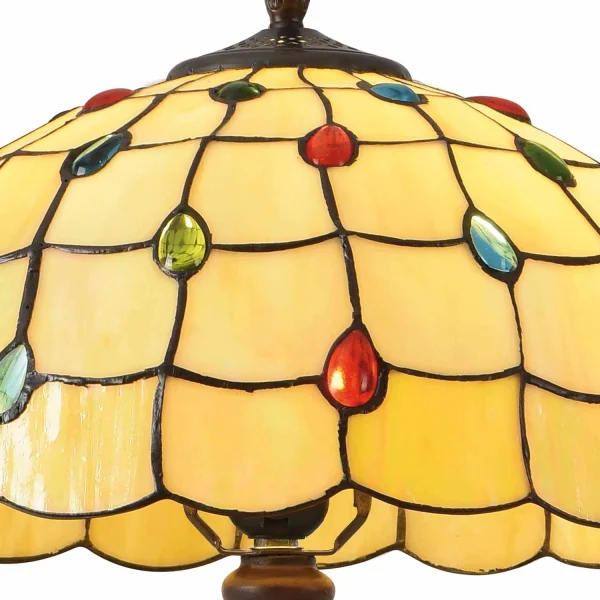 LÁMPARA DE MESA 2 LUCES 40 CM TIFFANY JEWEL LÁMPARA DE MESA 2 LUCES 40 CM TIFFANY JEWEL