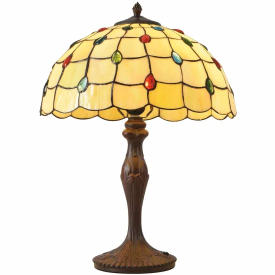 LÁMPARA DE MESA 2 LUCES 40 CM TIFFANY JEWEL