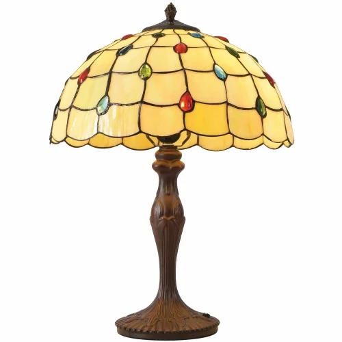 LÁMPARA DE MESA 2 LUCES 40 CM TIFFANY JEWEL LÁMPARA DE MESA 2 LUCES 40 CM TIFFANY JEWEL