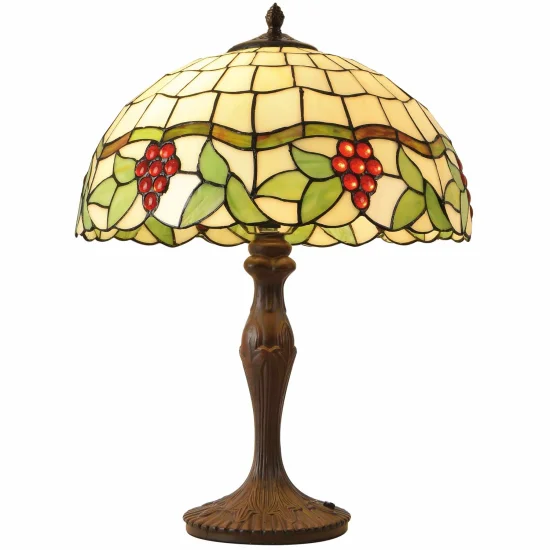 LÁMPARA DE MESA 2 LUCES 40 CM TIFFANY GRAPE