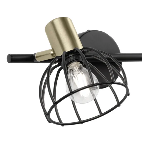 APLIQUE DE PARED 2 LUCES NEGRO MATE GABRIELLE