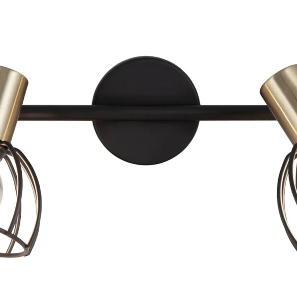 APLIQUE DE PARED 2 LUCES NEGRO MATE GABRIELLE