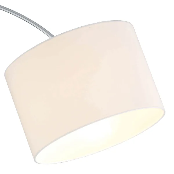 LÁMPARA DE PIE METAL NÍQUEL MATE PANTALLA BLANCA BROOME LÁMPARA DE PIE METAL NÍQUEL MATE PANTALLA BLANCA BROOME