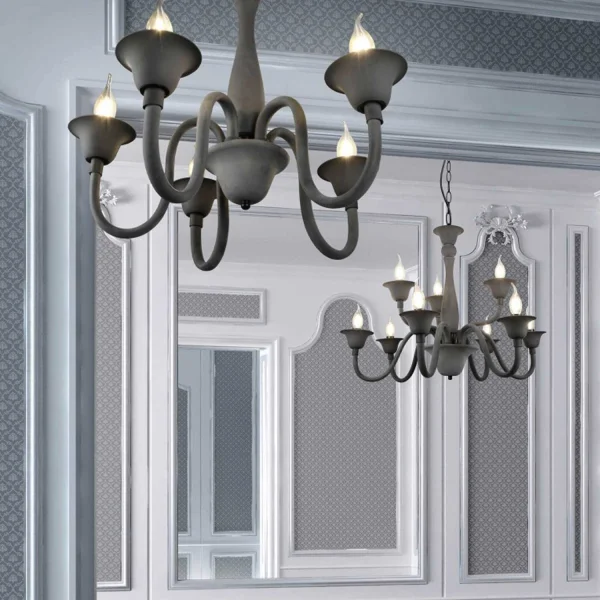 LÁMPARA DE TECHO 5 LUCES ANTRACITA CAMILA