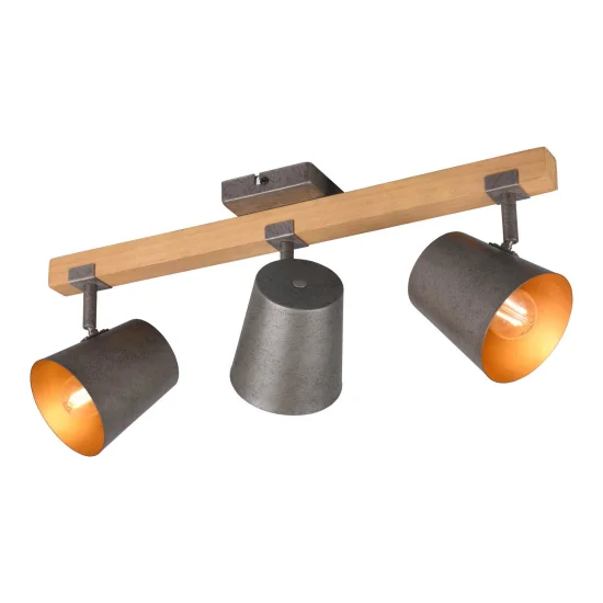 FOCO 3 LUCES METAL NÍQUEL ANTIGUO E14 NESTORE