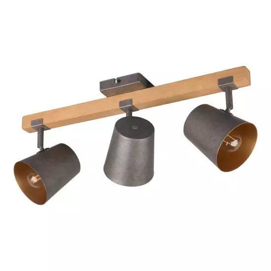 FOCO 3 LUCES METAL NÍQUEL ANTIGUO E14 NESTORE 2