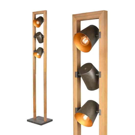 LÁMPARA DE PIE 3 LUCES METAL NÍQUEL ANTIGUO E14 NESTORE