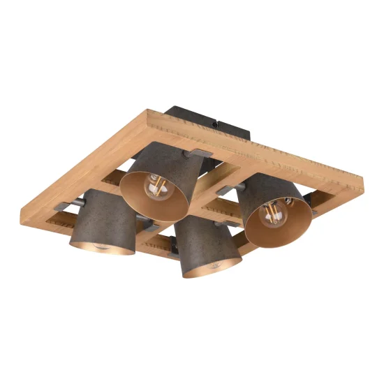 PLAFÓN 4 LUCES METAL NÍQUEL ANTIGUO E14 NESTORE 2