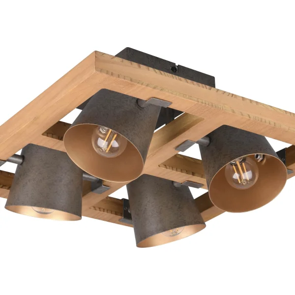 PLAFÓN 4 LUCES METAL NÍQUEL ANTIGUO E14 NESTORE