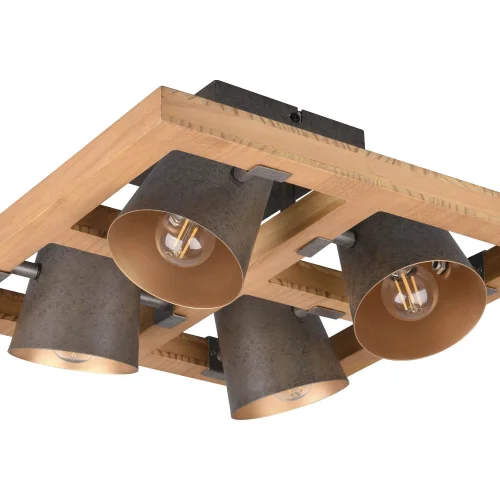 PLAFÓN 4 LUCES METAL NÍQUEL ANTIGUO E14 NESTORE