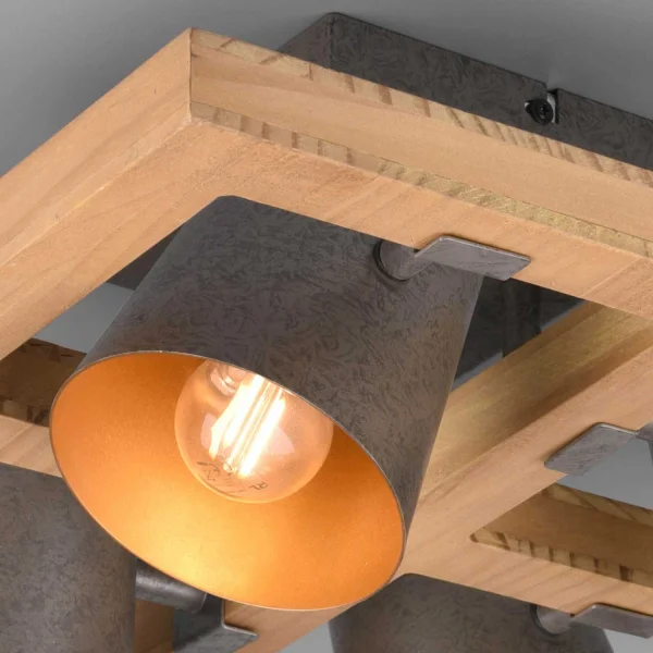 PLAFÓN 4 LUCES METAL NÍQUEL ANTIGUO E14 NESTORE