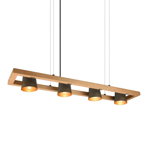 LÁMPARA DE TECHO 4 LUCES METAL NÍQUEL ANTIGUO E14 NESTORE
