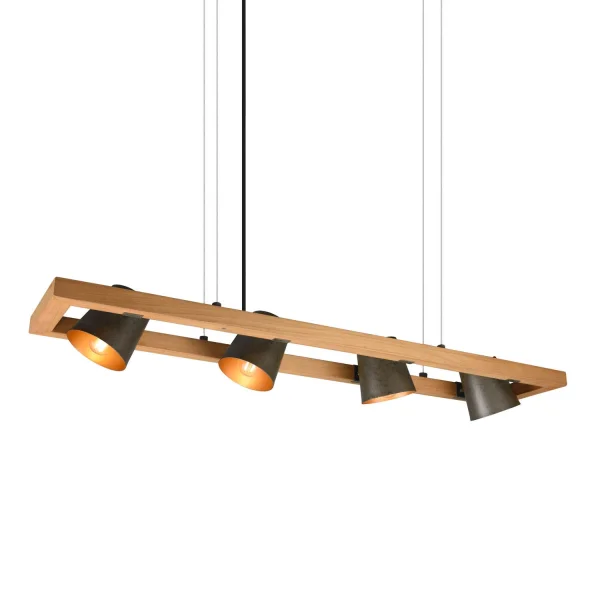 LÁMPARA DE TECHO 4 LUCES METAL NÍQUEL ANTIGUO E14 NESTORE