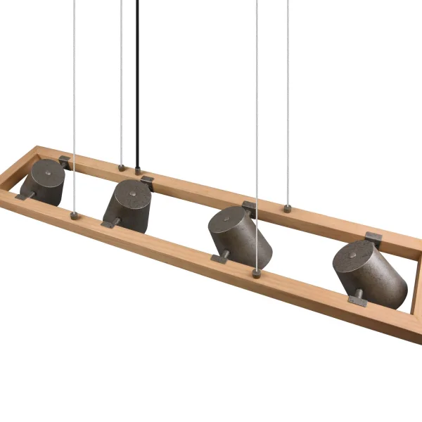 LÁMPARA DE TECHO 4 LUCES METAL NÍQUEL ANTIGUO E14 NESTORE