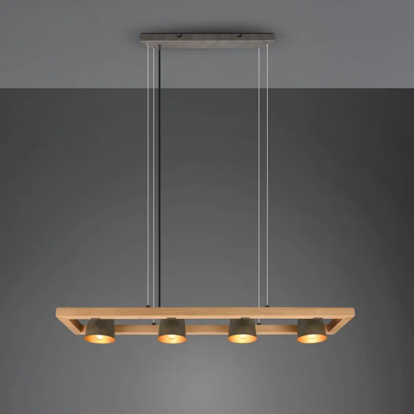 LÁMPARA DE TECHO 4 LUCES METAL NÍQUEL ANTIGUO E14 NESTORE