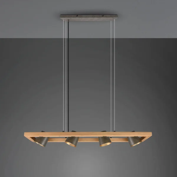LÁMPARA DE TECHO 4 LUCES METAL NÍQUEL ANTIGUO E14 NESTORE