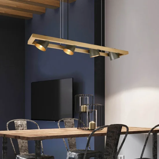 LÁMPARA DE TECHO 4 LUCES METAL NÍQUEL ANTIGUO E14 NESTORE