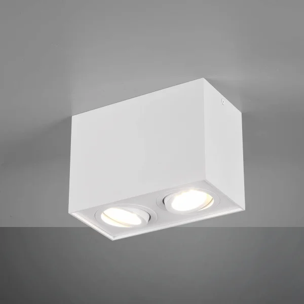 PLAFÓN DE TECHO 2 LUCES BASCULANTE METAL BLANCO GU10 GARIBALDI